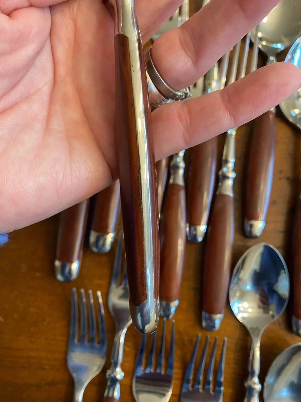 VTG Hampton Silversmiths Bistro Brown Flatware Set Stainless 19 Pieces